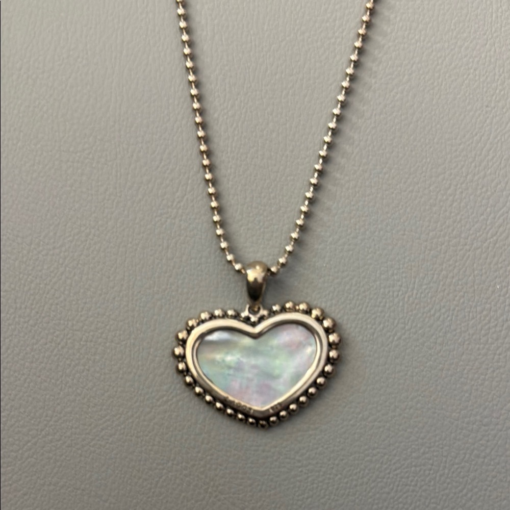 Lagos Maya Large Mother of Pearl Heart Pendant Necklace